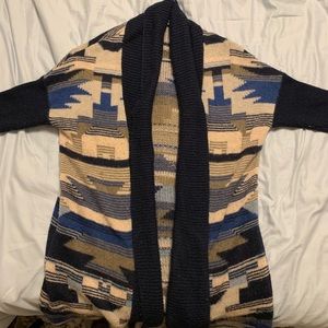 Aztec Pattern Wool and MoHair Cardigan